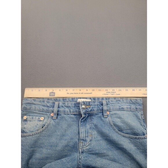 Motel Jeans Womens 28x30 Light Wash High Rise Wide Straight Leg Blue Denim - Picture 5 of 14